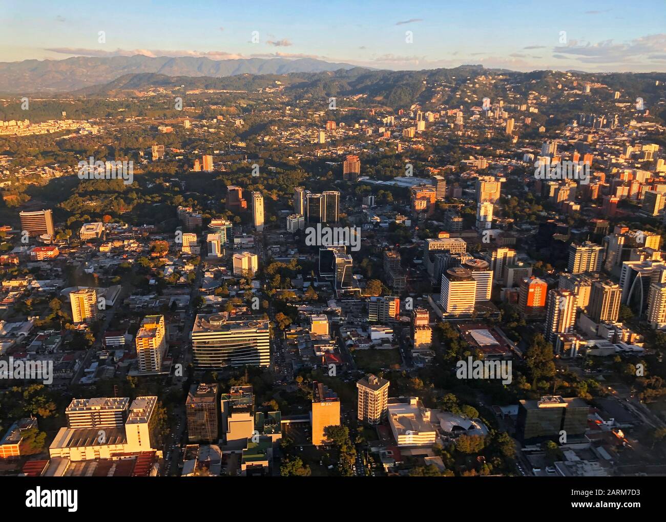 Una vista aerea di Città del Guatemala Foto Stock