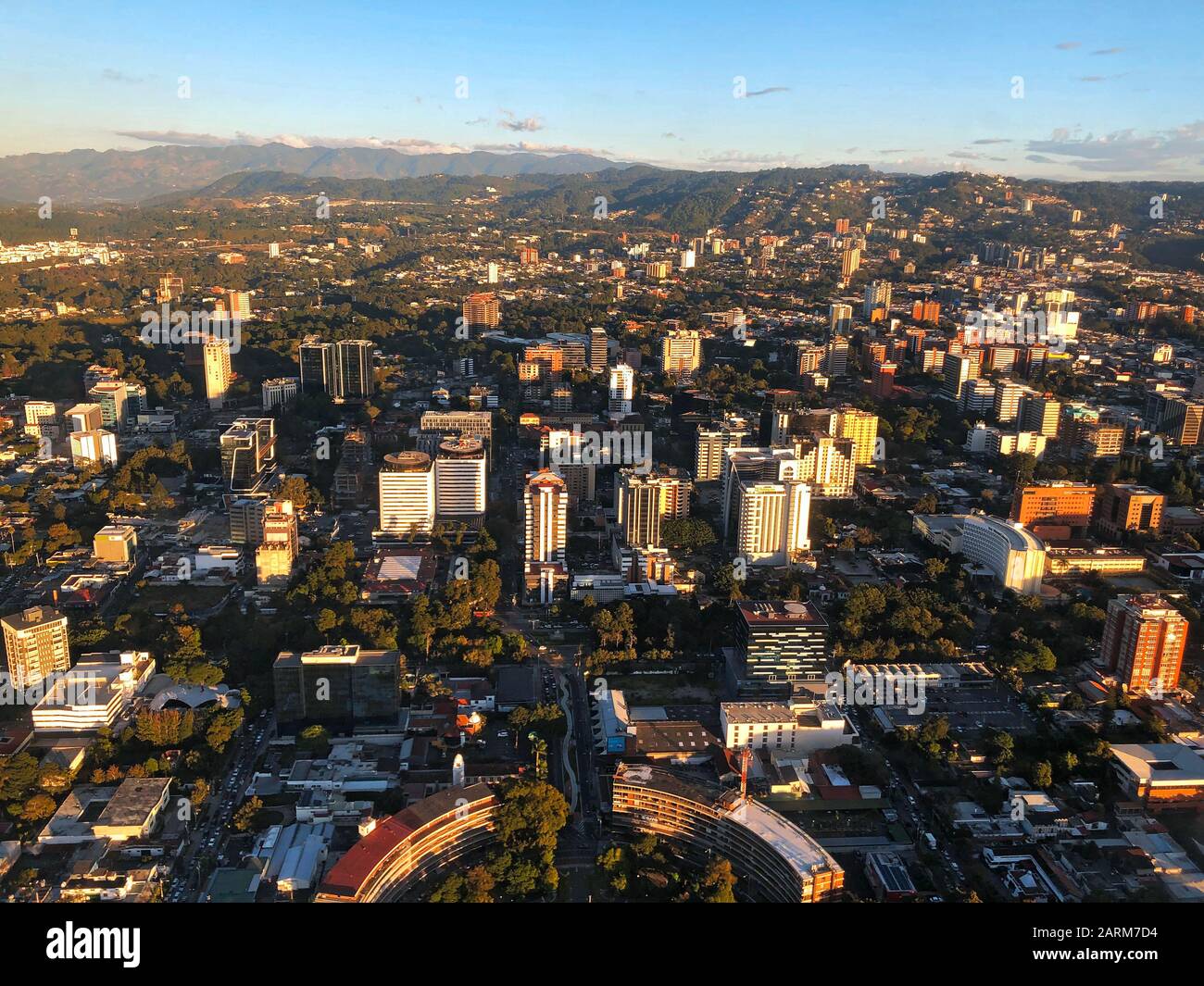 Una vista aerea di Città del Guatemala Foto Stock