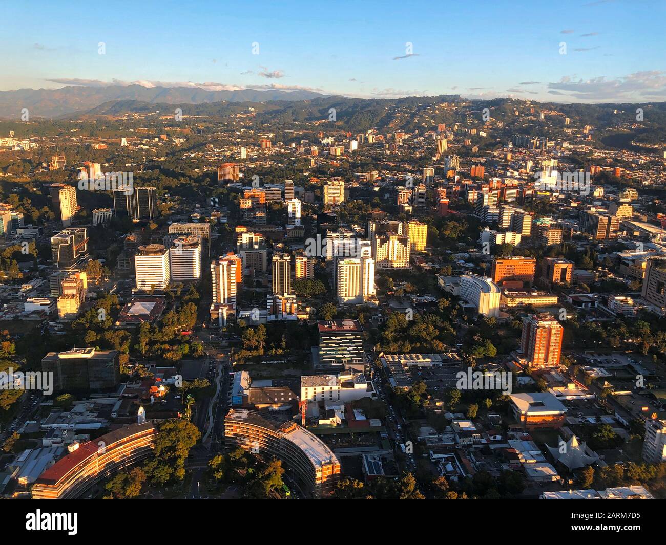 Una vista aerea di Città del Guatemala Foto Stock