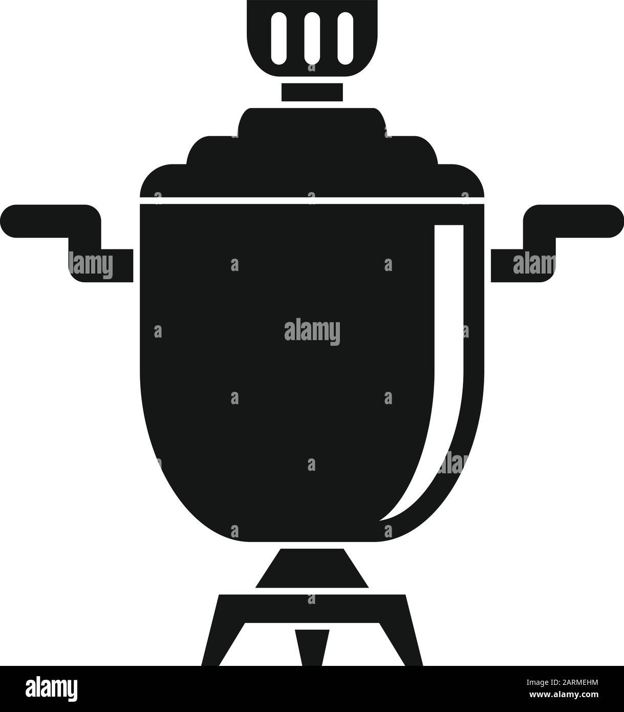Icona del samovar metallico. Semplice illustrazione dell'icona del vettore samovar metallico per il disegno di fotoricettore isolato su sfondo bianco Illustrazione Vettoriale