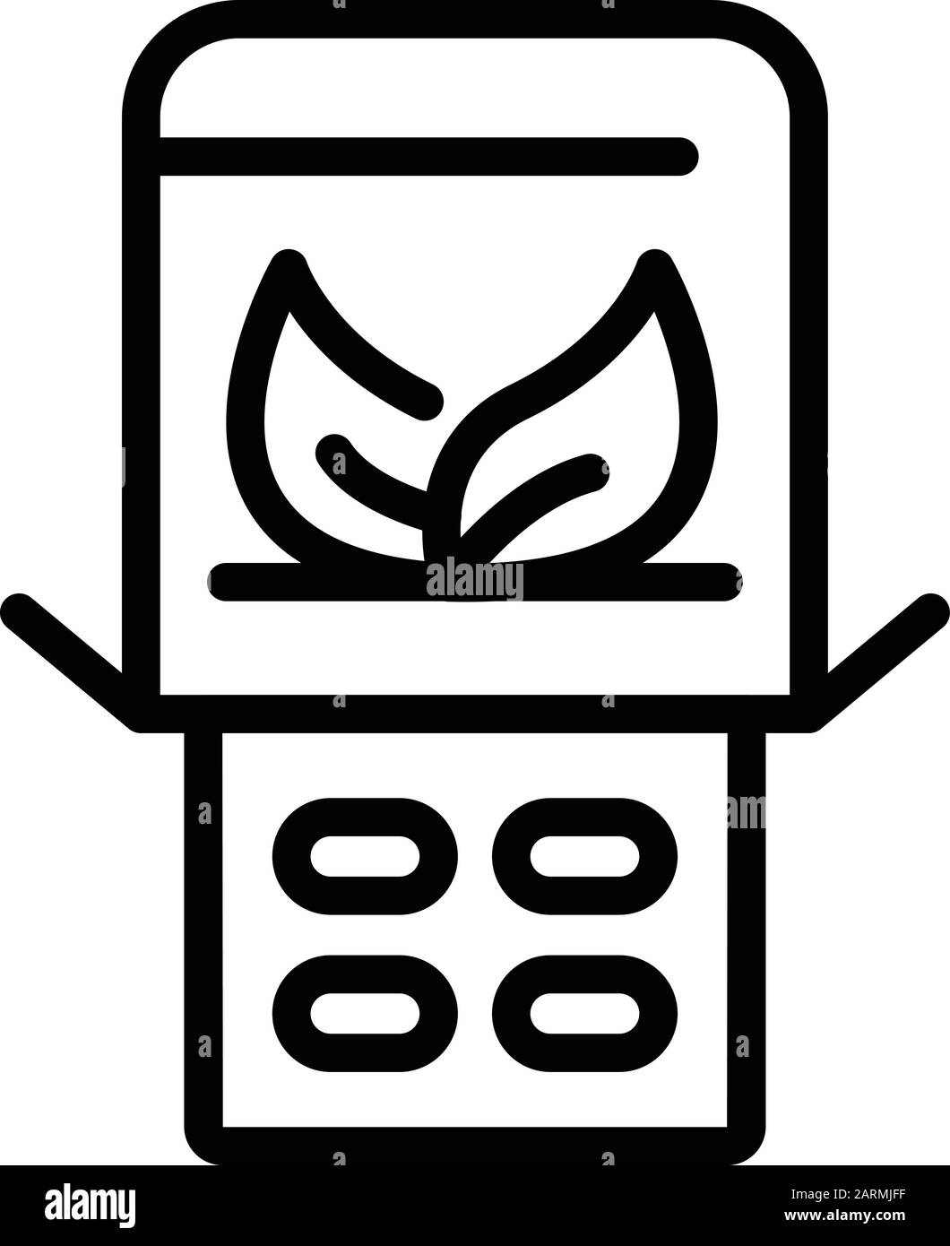 Pillole naturali blister icona, stile di contorno Illustrazione Vettoriale