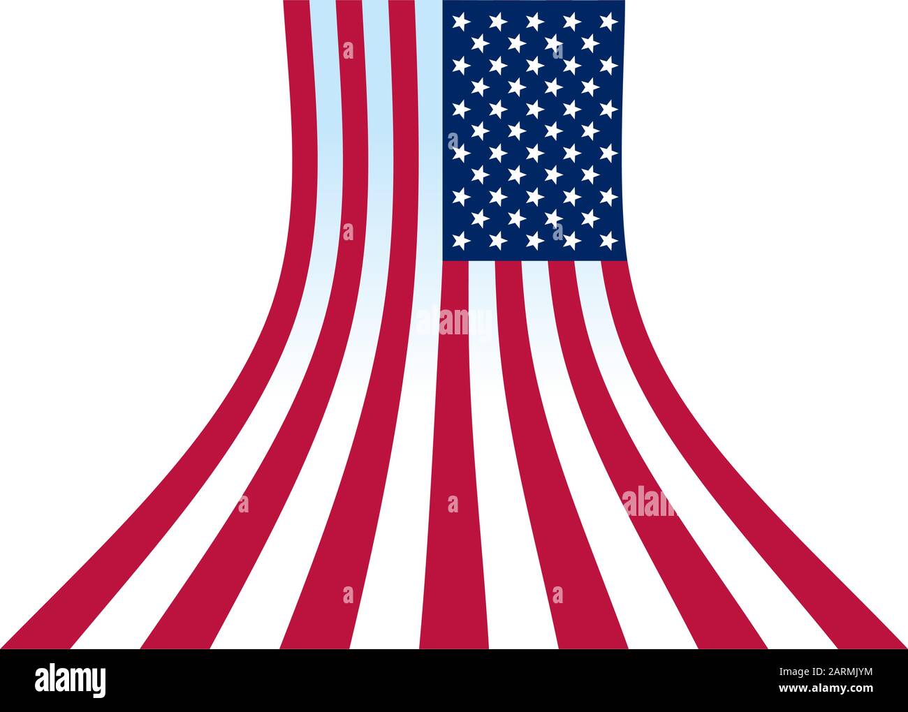 La prospettiva della bandiera degli Stati Uniti Illustrazione Vettoriale