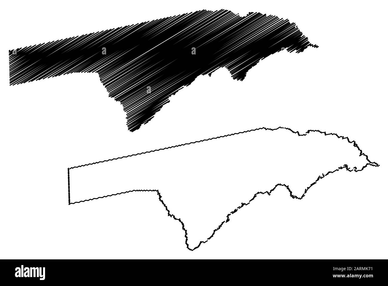 Zambesi regione (regioni della Namibia, Repubblica di Namibia) mappa illustrazione vettoriale, scribble schizzo Caprivi Regione mappa Illustrazione Vettoriale
