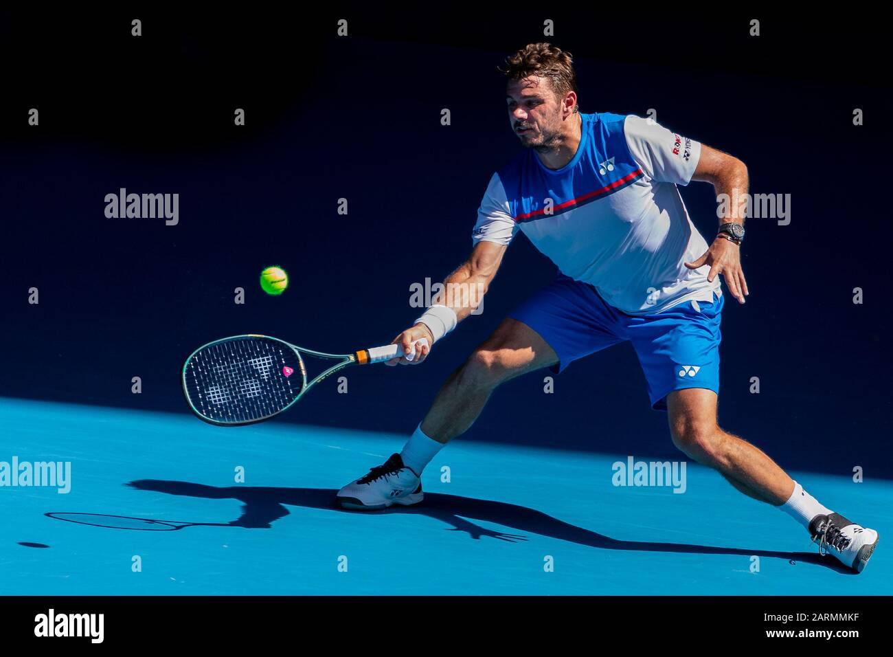 Melbourne, Australia. 29 Gennaio 2020. Stan Wawrinka (sui) durante il giorno dieci dell'Australian Open. Credito: Dave Hewison/Alamy Live News Foto Stock