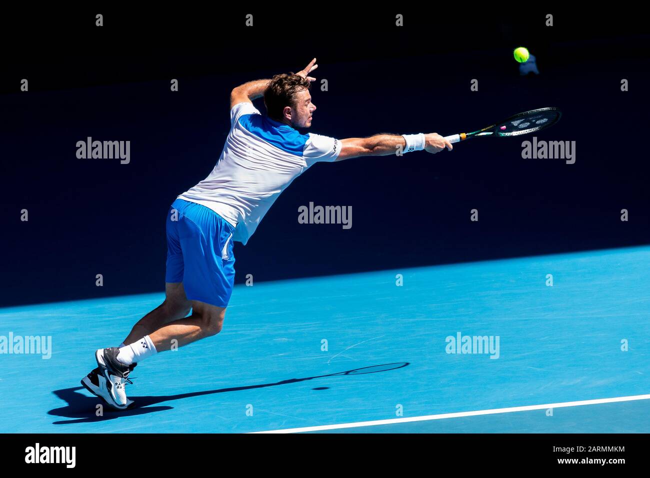 Melbourne, Australia. 29 Gennaio 2020. Stan Wawrinka (sui) durante il giorno dieci dell'Australian Open. Credito: Dave Hewison/Alamy Live News Foto Stock