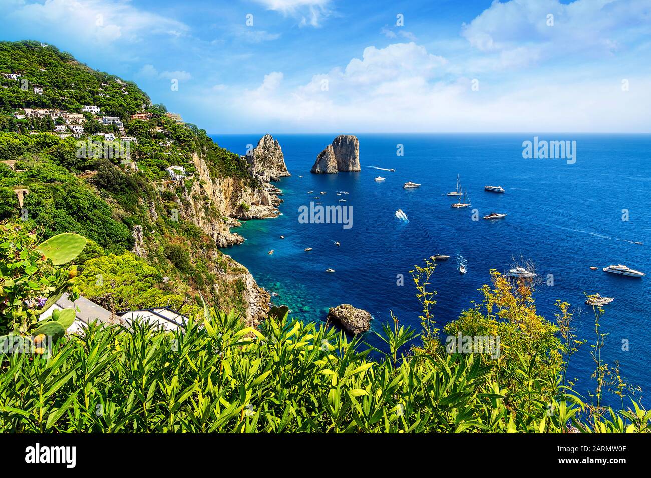 Vista aerea dell'isola di Capri Foto Stock