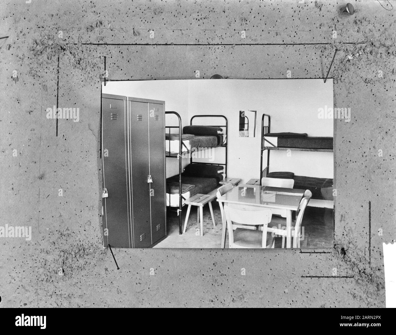 Olympiad Invernale Innsbruck. L'interno di una sala Olympic Village Annotation: Repronegative Date: 22 November 1963 Location: Innsbruck, Austria Keywords: Interni, villaggi, camere Foto Stock