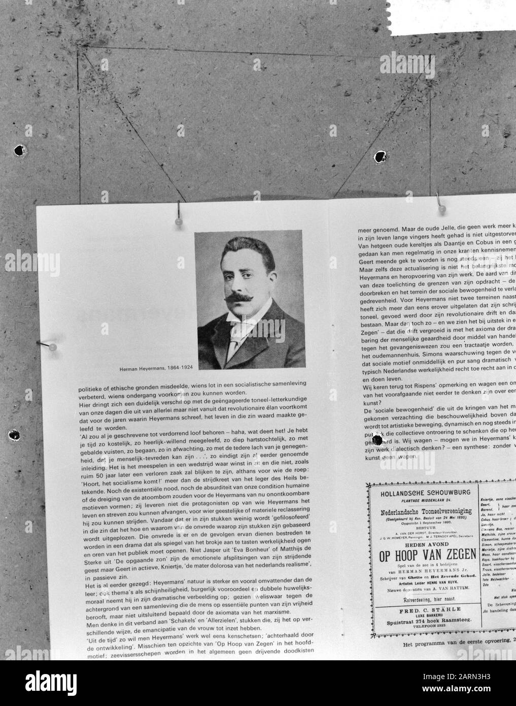 Herman Heyermans (kop) 1864-1924 Data: 3 aprile 1964 Parole Chiave: Articoli Nome personale: Herman Heyermans Foto Stock