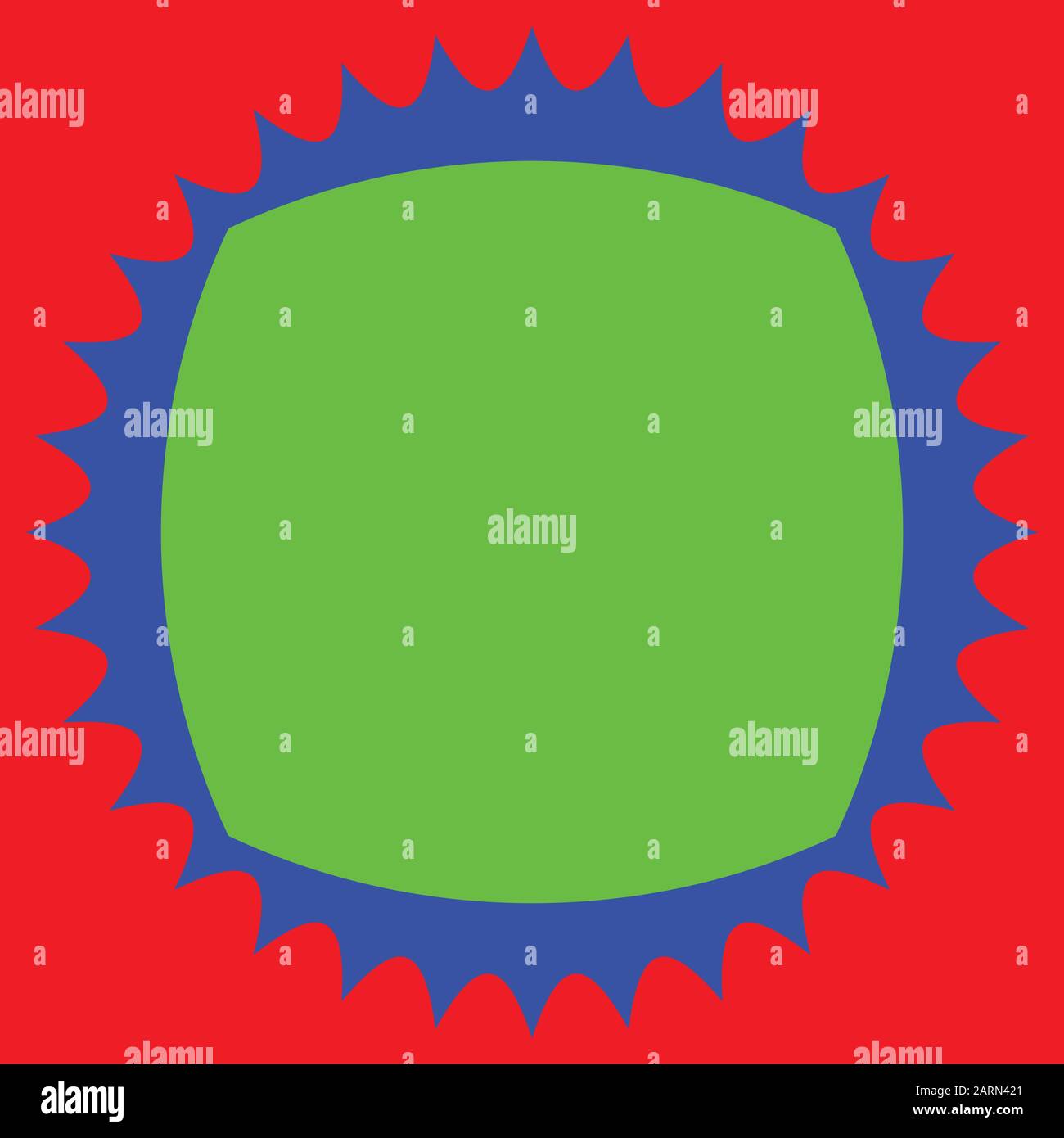 Una cornice astratta in blu rosso e verde Illustrazione Vettoriale