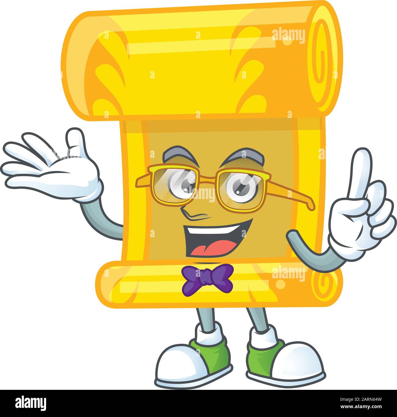 Personaggio cartoon di Geek cinese scroll design Illustrazione Vettoriale