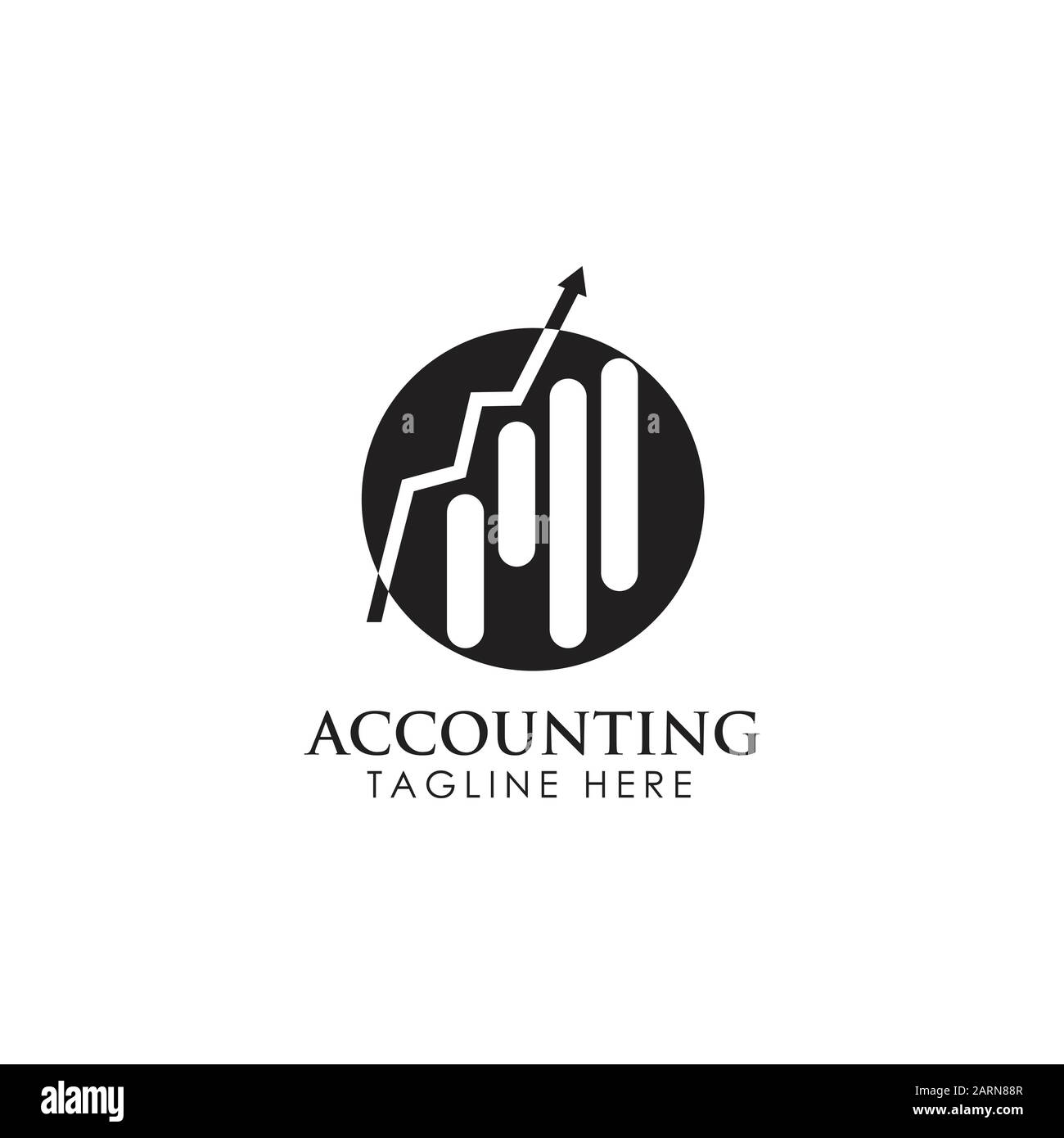 Progettazione Di Logo Aziendale Finanziario E Contabile. Tabella Di Marketing Logo Della Società Finanziaria Illustrazione Vettoriale