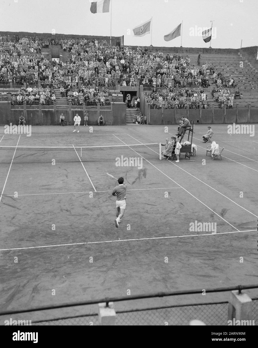 Tennis. Daviscup Olanda vs Italia Data: 14 maggio 1953 Parole Chiave: Tennis Nome utente: DAVISCUP Foto Stock