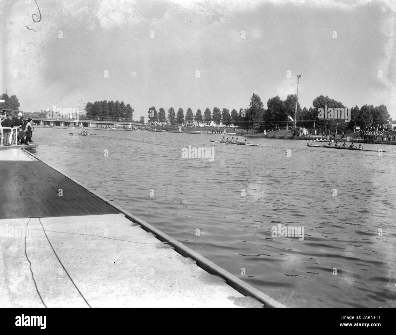 European Women's Rowing Championships 1966 al Bosbaan di Amsterdam fine del doppio quattro Data: 28 agosto 1966 luogo: Amsterdam, Noord-Holland Parole Chiave: Canottaggio, sport, eventi sportivi : Bilsen, Joop van/Anefo Foto Stock