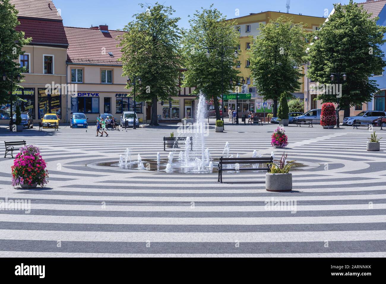 Piazza della Vittoria nella Città Vecchia di Gryfice, capitale della Contea di Gryfice nella Voivodato occidentale della Polonia Foto Stock