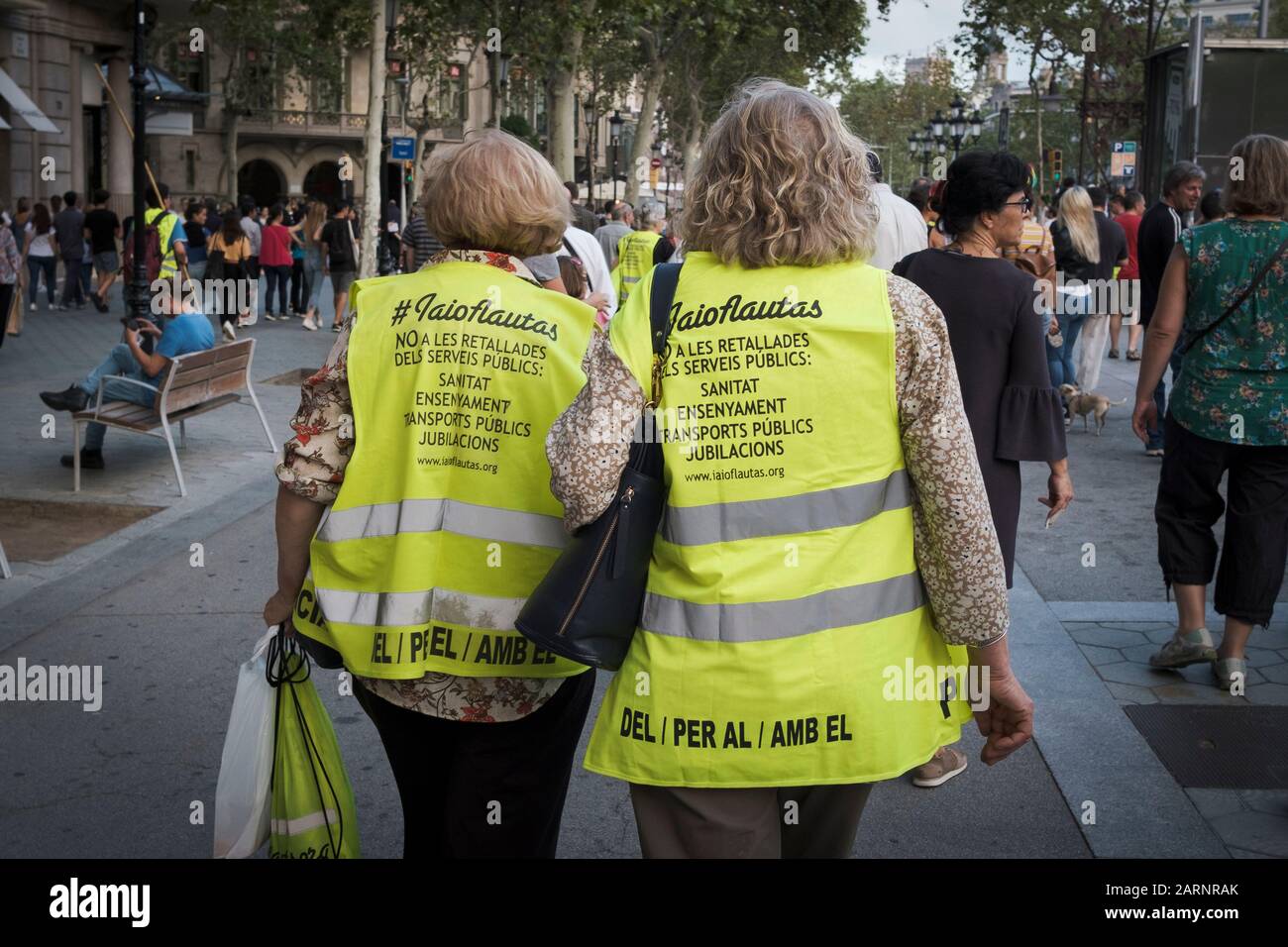 Barcellona. 27th settembre 2019. I manifestanti di Barcellona si sono manifestati nel secondo grande sciopero contro il cambiamento climatico quest'anno. Barcellona. Catalogna. Foto Stock