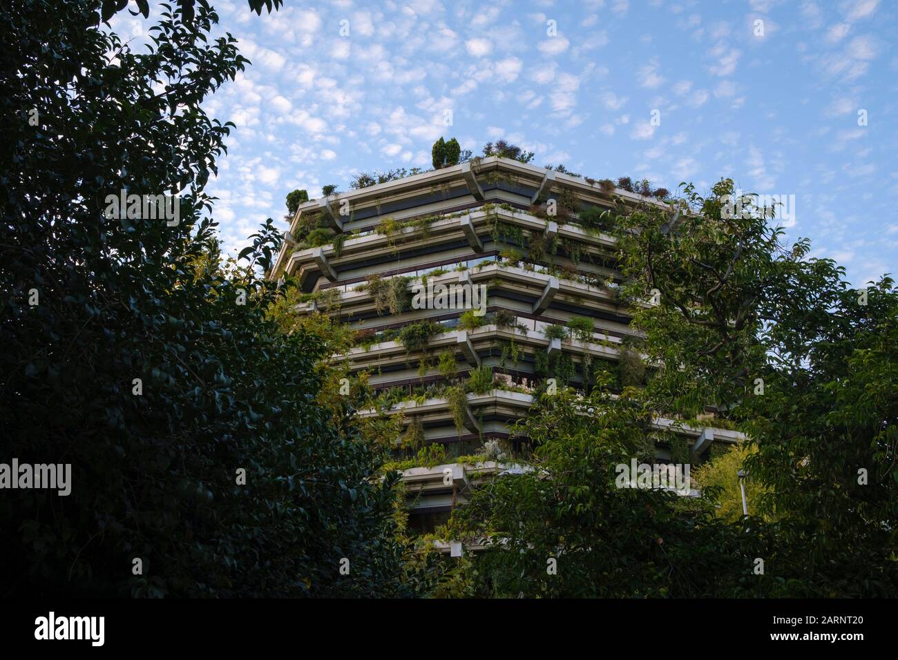 Planeta Building, sede del Grupo Planeta fino al 2017. Barcellona. Catalogna. Spagna. Foto Stock