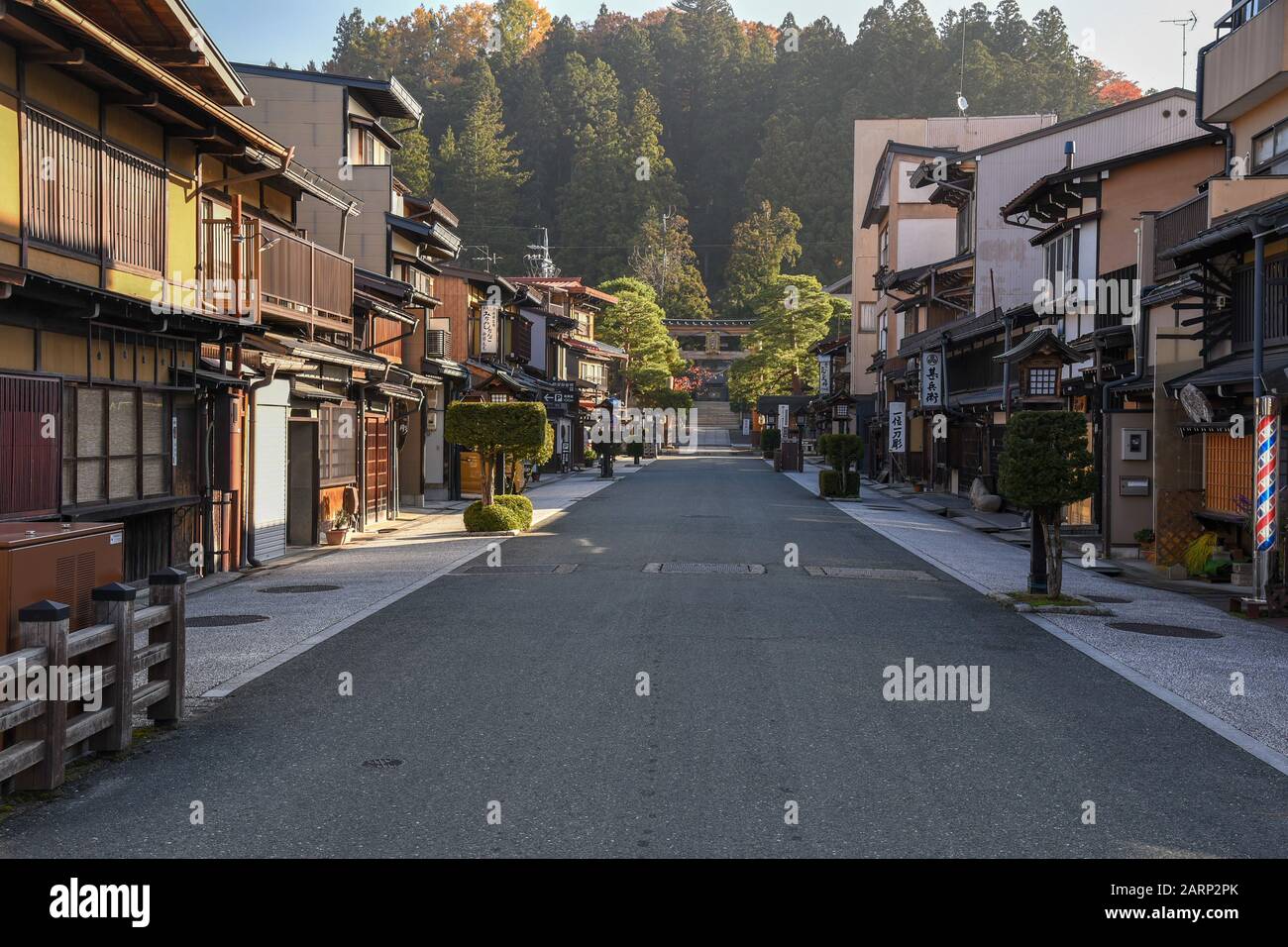 Architettura tradizionale del quartiere Sanmachi-Suji, Takayama, Giappone Foto Stock