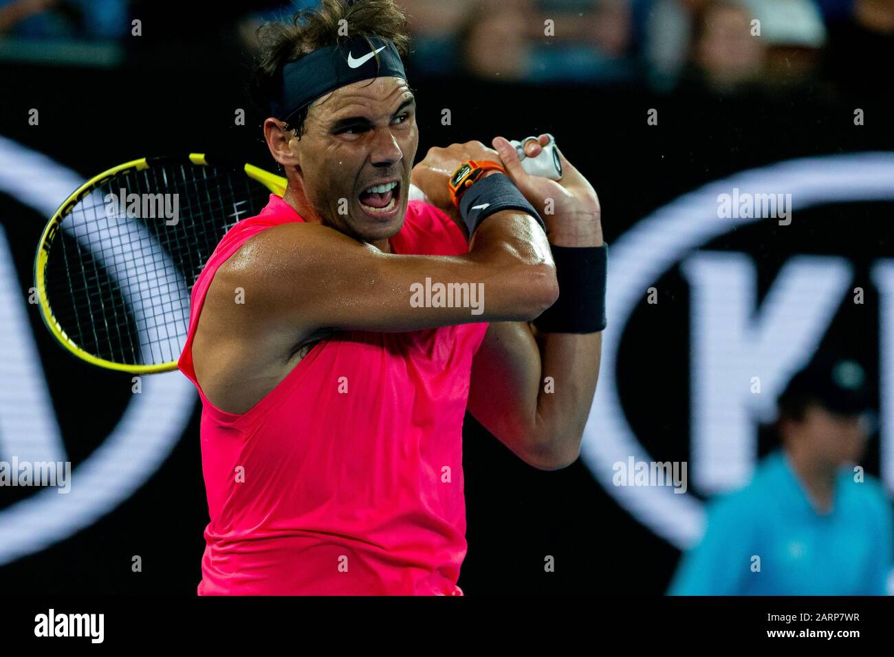 Melbourne, Australia. 29 Gennaio 2020. Rafael Nadal (ESP) durante il giorno 10 dell'Australian Open. Credito: Dave Hewison/Alamy Live News Foto Stock