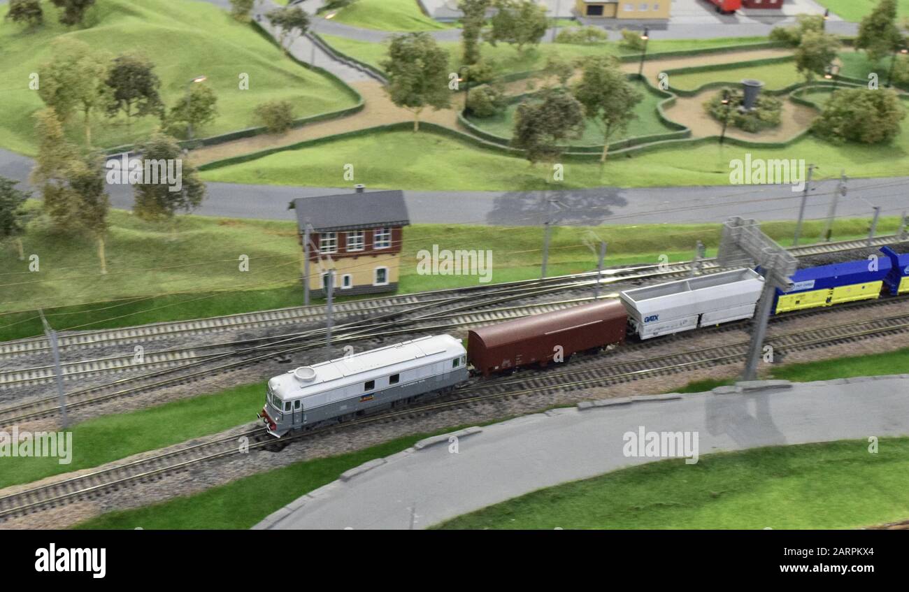 Modello di treno merci cfr (in miniatura a vista) Foto Stock