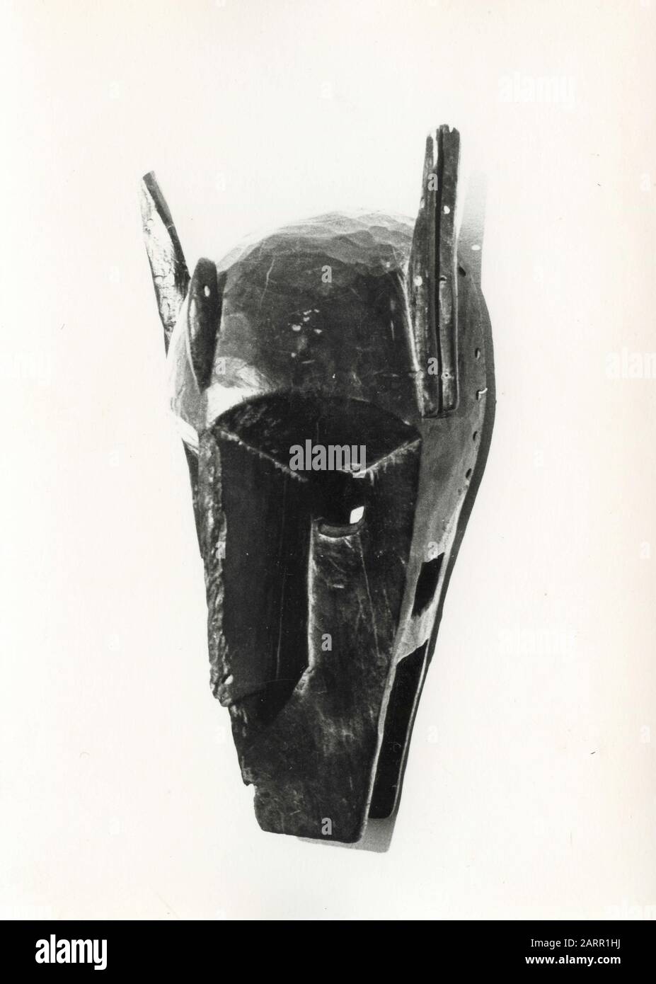 Maschera tribale in legno Bambara africana, Mali 1950s Foto Stock