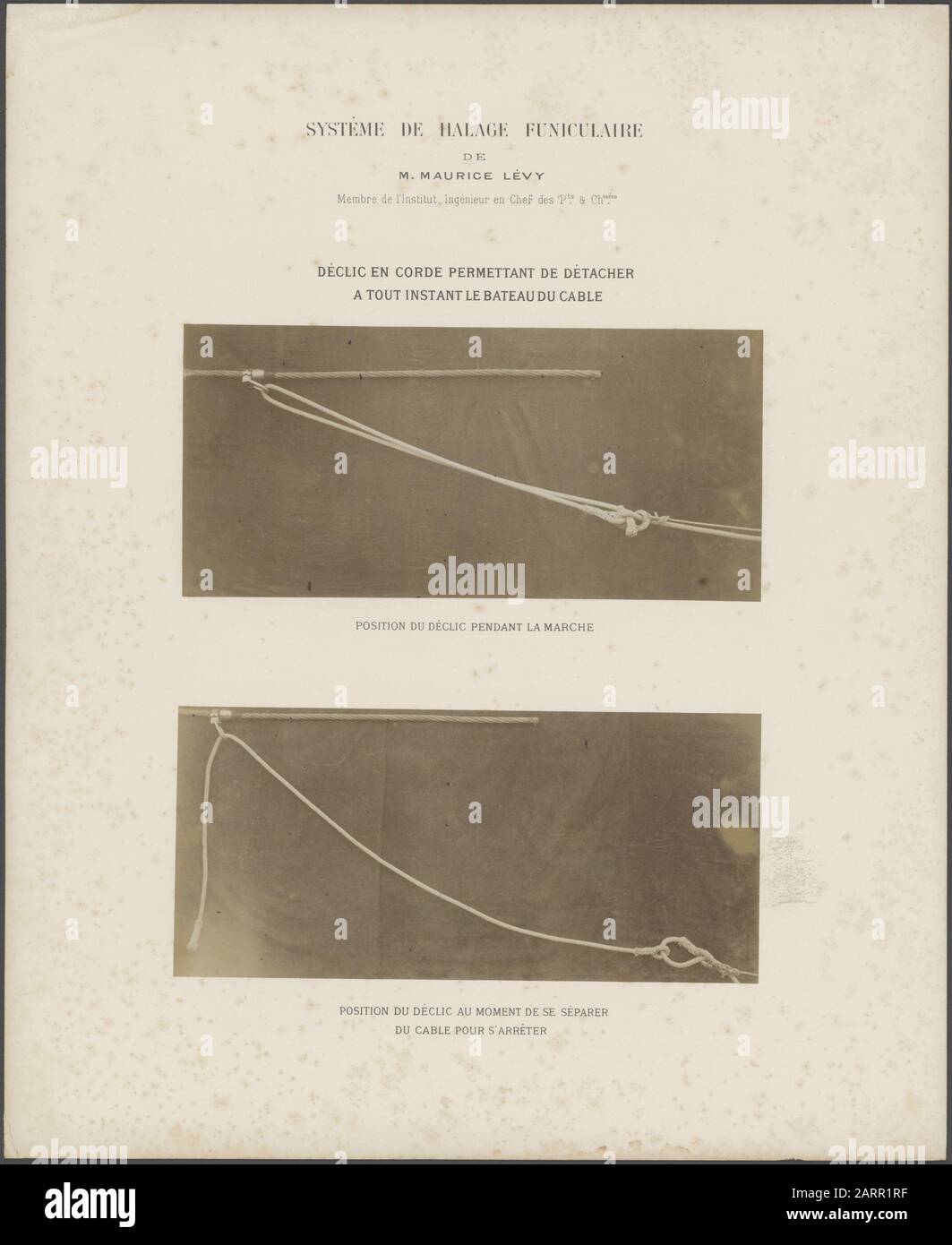 Sistema di trasporto funicolare Beschrijving: Sistema di trasporto funicolare di Maurice Lévy, membro dell'Istituto, Chief Engineer of the Pts. & Ch.ssées. Fune Clicca per staccare l'imbarcazione dal cavo in qualsiasi momento. Posizione dello scatto quando si separa dal cavo a fermata Data: 1888 Località: Charenton-le-Pont, Frankrijk Trefwoorden: Kabelbanen, foto Foto: Fernique, Albert autore: Public Domain logo Materiaalsoort: Photo (zwart/wit) Number archivefinventaris: Bekijk toegang 2.24.11 Inventarnummer: 48 Bestandnummer: 376; Foto Stock