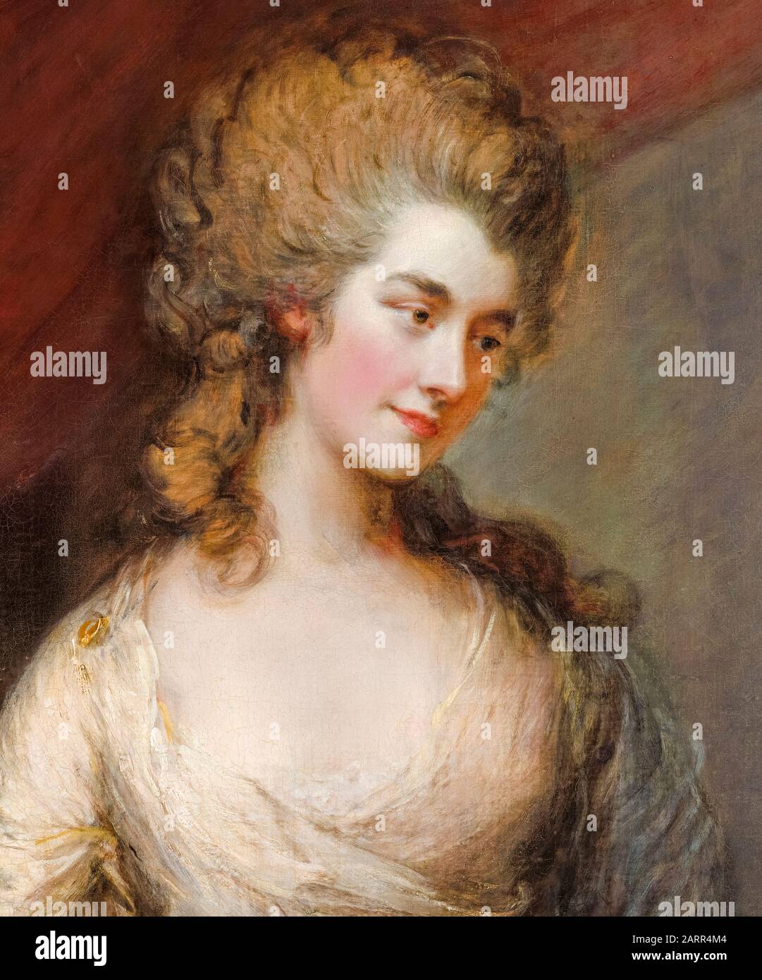 Thomas Gainsborough, Georgiana Cavendish, Duchessa di Devonshire (1757-1806), ritratto dipinto dettaglio, 1783 Foto Stock