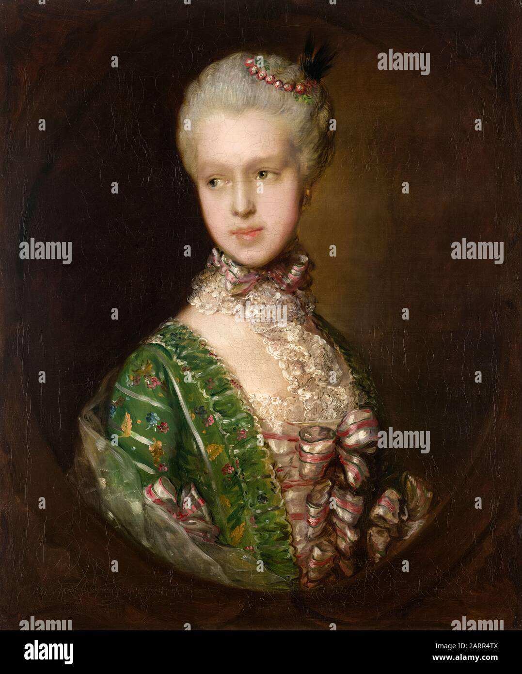 Thomas Gainsborough, Elizabeth Wrottesley più tardi Duchessa di Grafton (1745-1822), ritratto dipinto, 1764-1765 Foto Stock