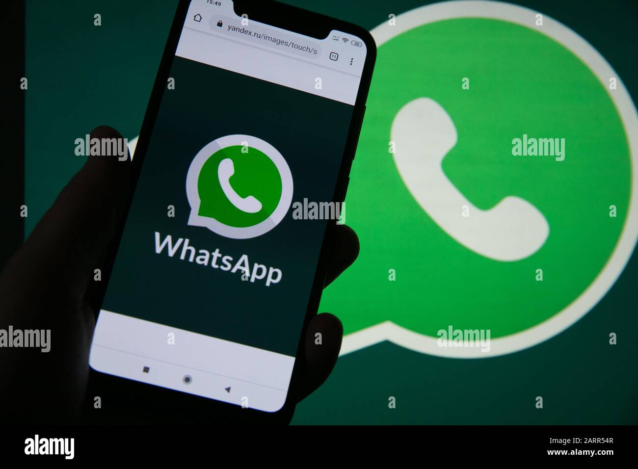 Telefono cellulare Messenger WhatsApp Foto Stock