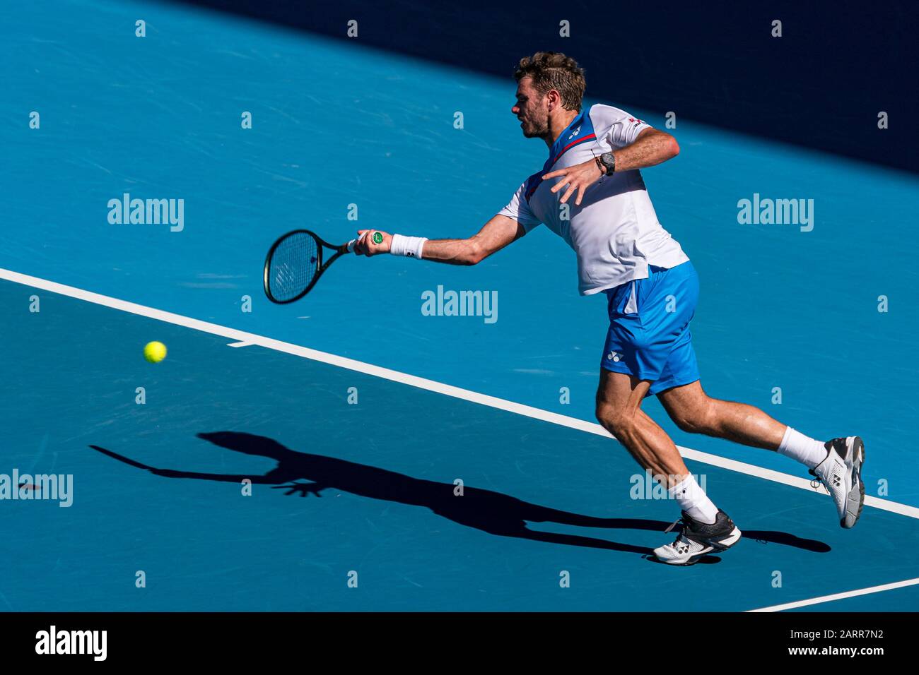 Melbourne, Australia. 29th Gen 2020. Stan Wawrinka Della Svizzera Al 10° Giorno Del Campionato Australiano Di Tennis Aperto 2020 Al Melbourne Park Tennis Centre Di Melbourne, Australia. 29 Gennaio 2020. (©Andy Cheung/ArcK Images/arckimages. Credito: Roger Parker/Alamy Live News Foto Stock