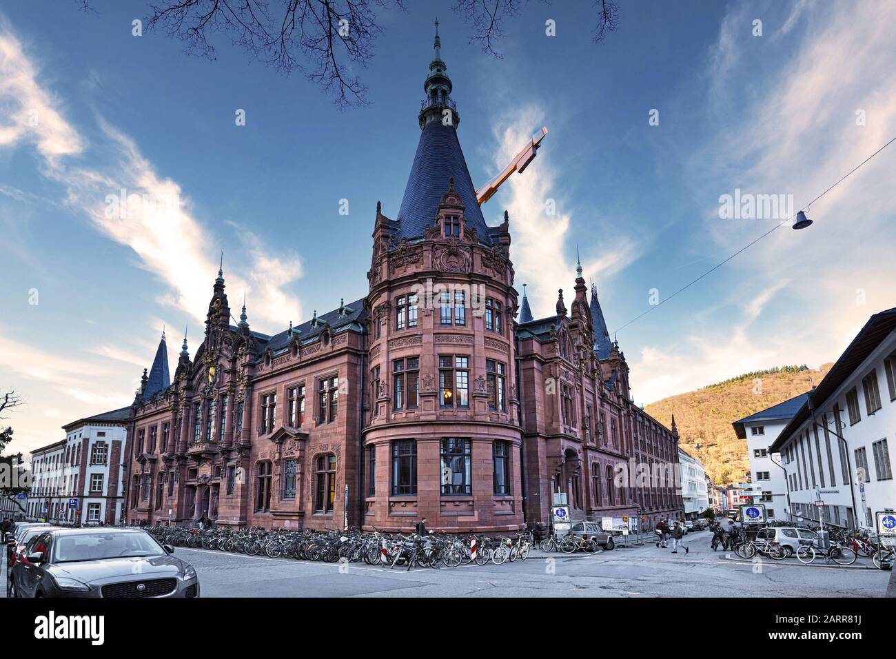 Heidelberg, Germania - Gennaio 2020: esterno dell'edificio storico di Heidelberg Biblioteca universitaria Foto Stock