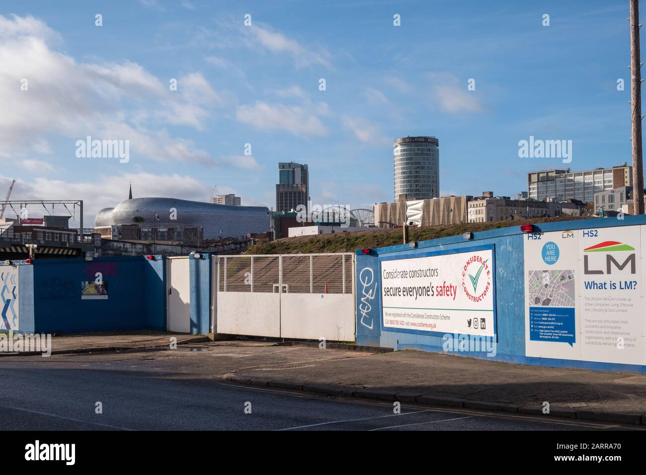 I lavori di costruzione della HS2 proseguono intorno a Curzon Street a Eastside, Birmingham, Regno Unito Foto Stock