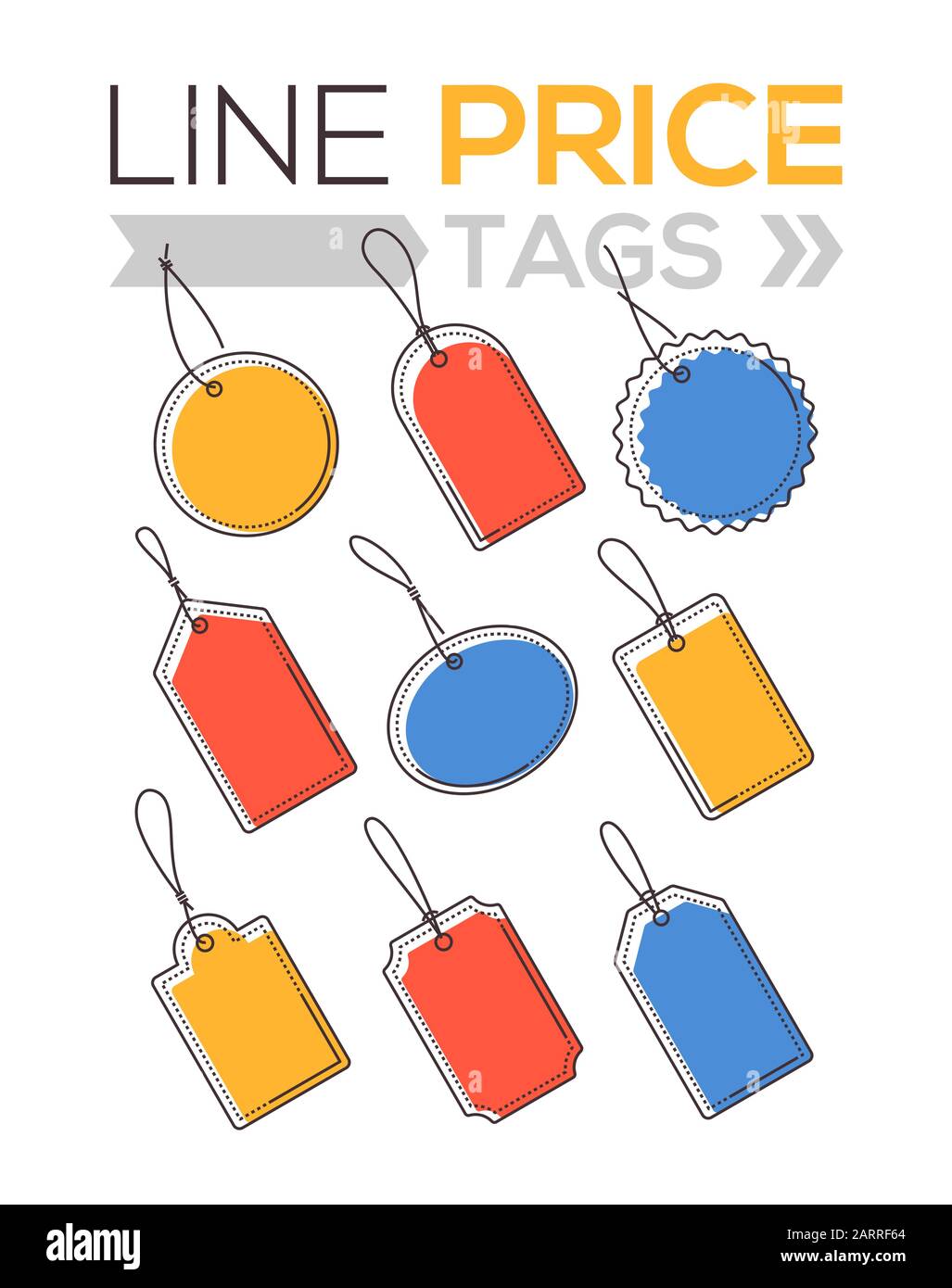 Price tags Collection - linea design design clip art Illustrazione Vettoriale