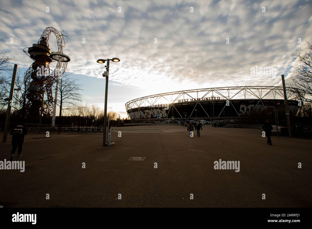 Londra, INGHILTERRA - GENNAIO 29TH Vista generale dello Stadio di Londra City prima della partita della Premier League tra West Ham United e Liverpool allo Stadio di Londra, Stratford Mercoledì 29th Gennaio 2020. (Credit: Leila Coker | MI News) La Fotografia può essere utilizzata solo per scopi editoriali di giornali e/o riviste, licenza richiesta per uso commerciale Credit: Mi News & Sport /Alamy Live News Foto Stock