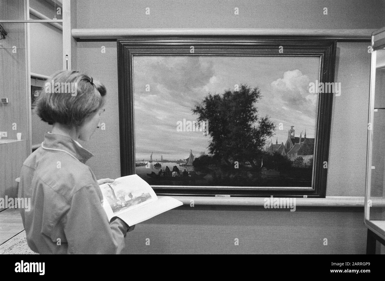 Pittura vista della Mosa a Gorkum van Saolomon van Ruysdael alla casa d'asta Cristies Data: 20 maggio 1985 Parole Chiave: Dipinti, case d'asta Foto Stock