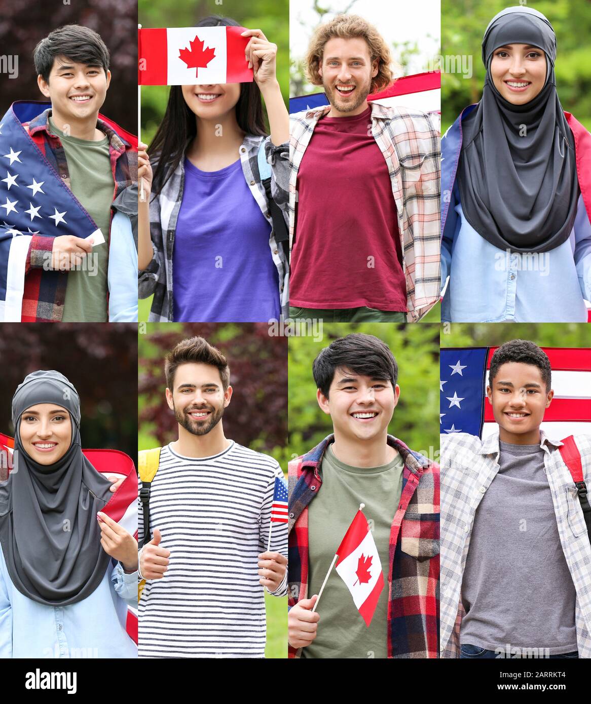 Insieme agli immigrati in diversi paesi Foto Stock