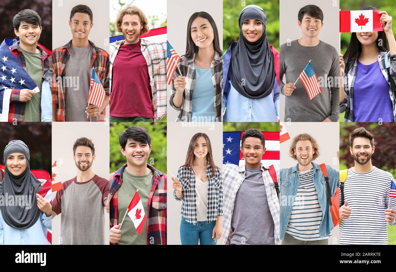 Insieme agli immigrati in diversi paesi Foto Stock