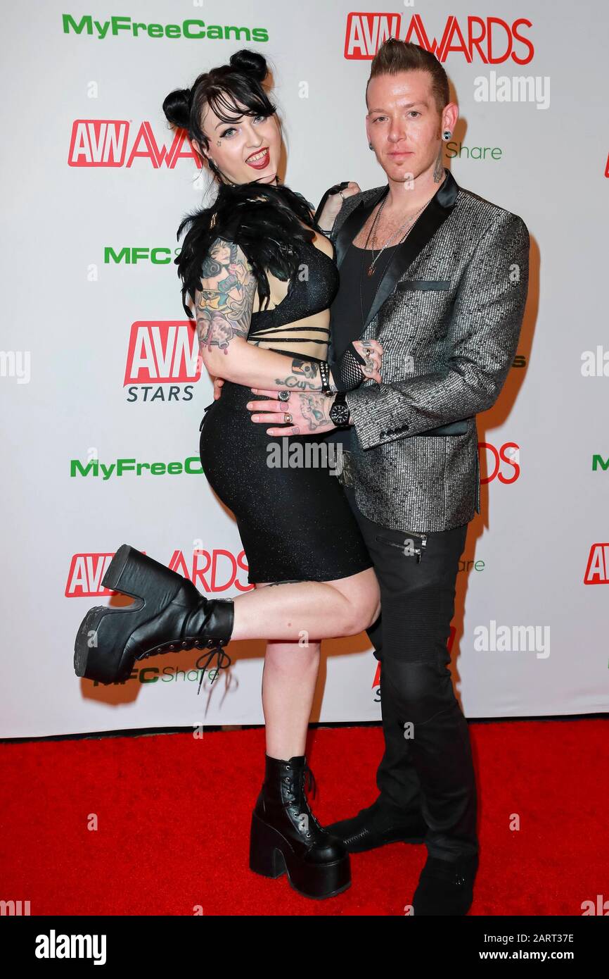 Draven Star e Johnny Goodluck partecipano alla Video News per adulti 2020 AVN Awards al Joint Inside Hotel Hard Rock & Casino di Las Vegas, Nevada, USA, il 25 gennaio 2020. | utilizzo in tutto il mondo Foto Stock