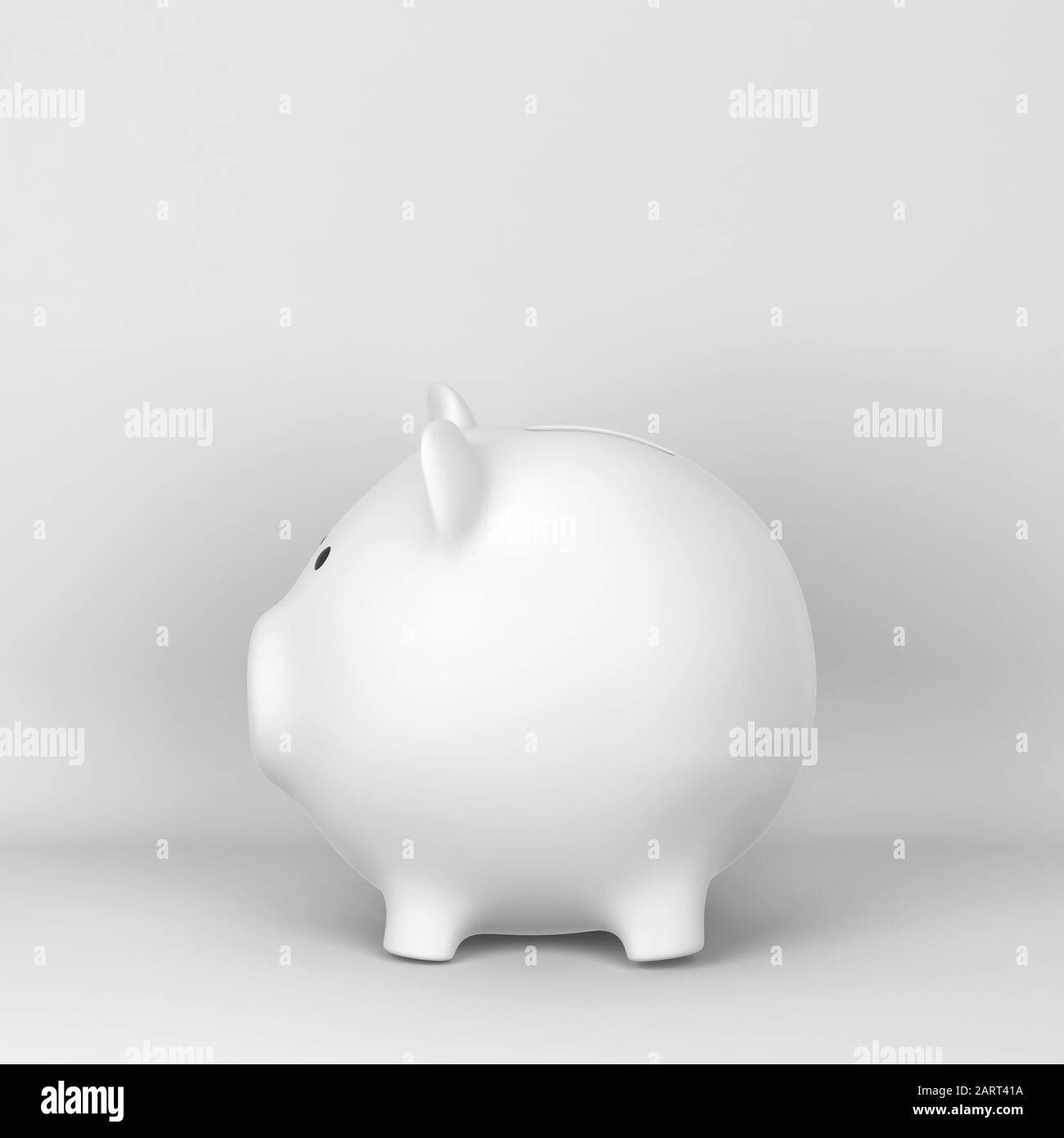 Salvadanaio in ceramica per risparmiare denaro. illustrazione 3d su sfondo grigio Foto Stock