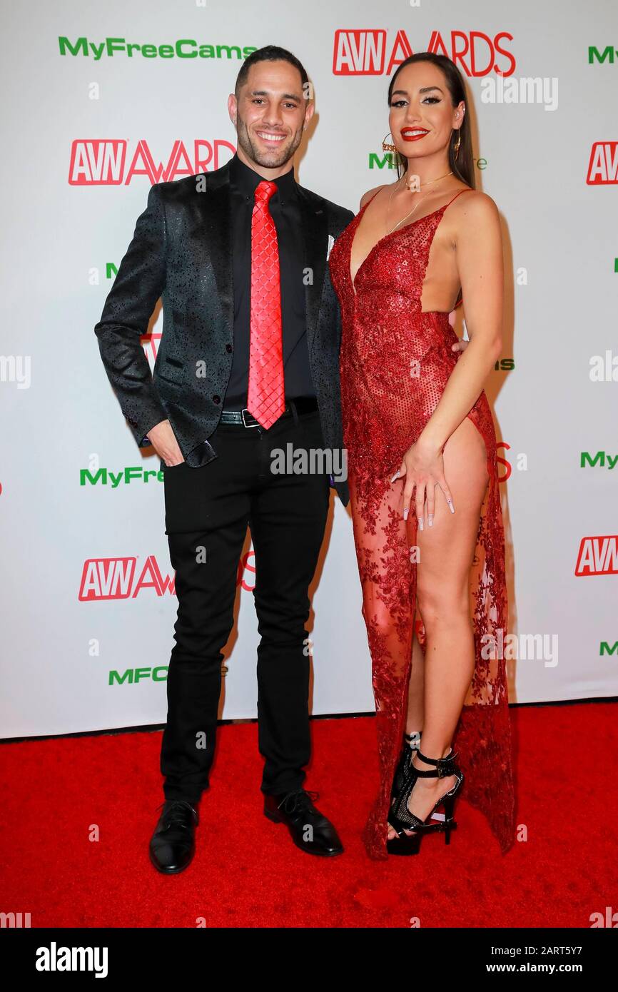 Damon Dice e Desiree Dulce partecipano al video News AVN Awards per adulti  2020 al Joint Inside Hotel Hard Rock & Casino di Las Vegas, Nevada, USA, il  25 gennaio 2020.