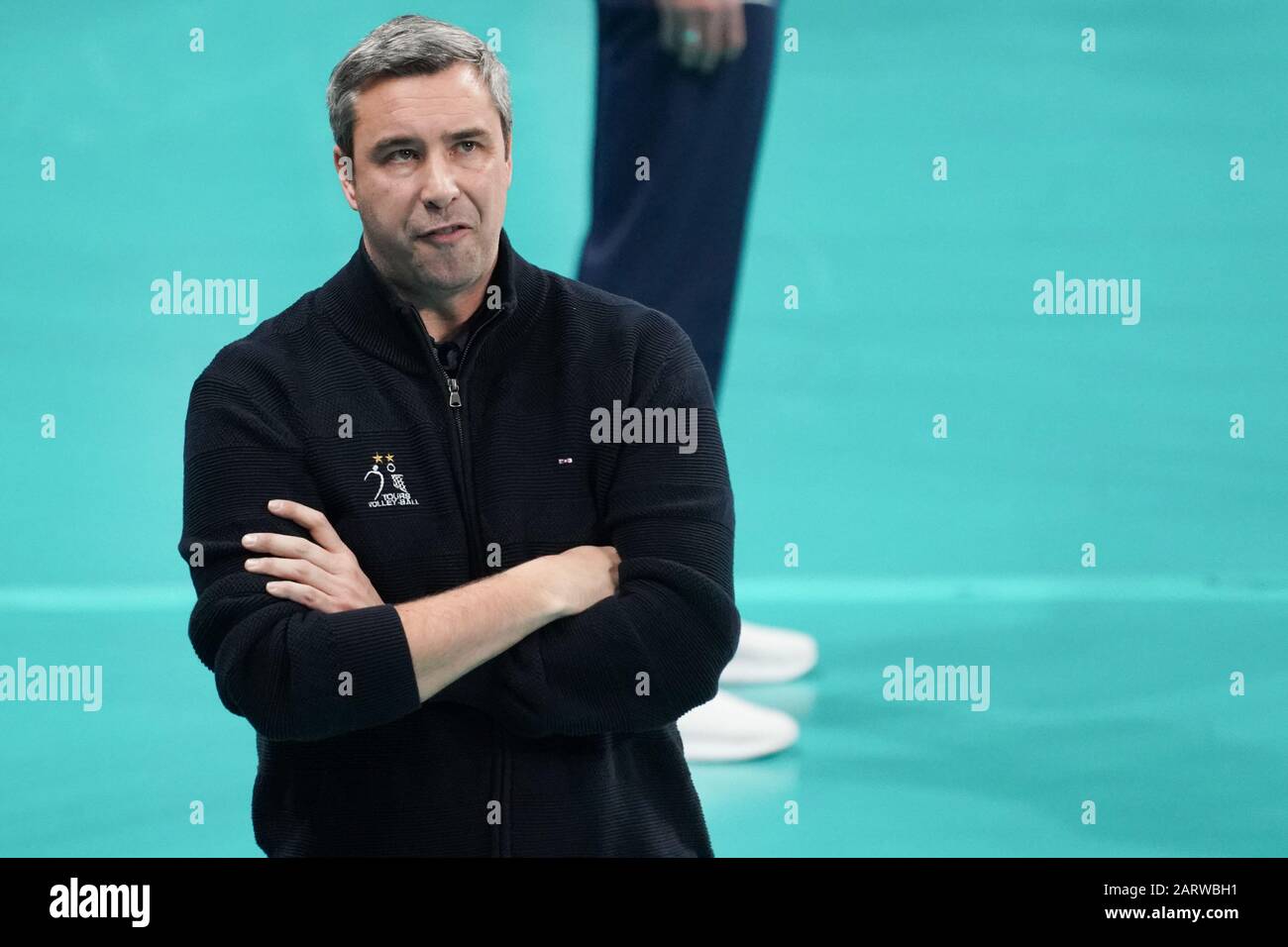 Perugia, Italy, 29 Jan 2020, hubert henno (coach tours vb) durante Sir Sicoma Monini Perugia vs Tours VB - Volleybal Champions League Men Championship - Credit: LPS/Loris Cerquiglini/Alamy Live News Foto Stock