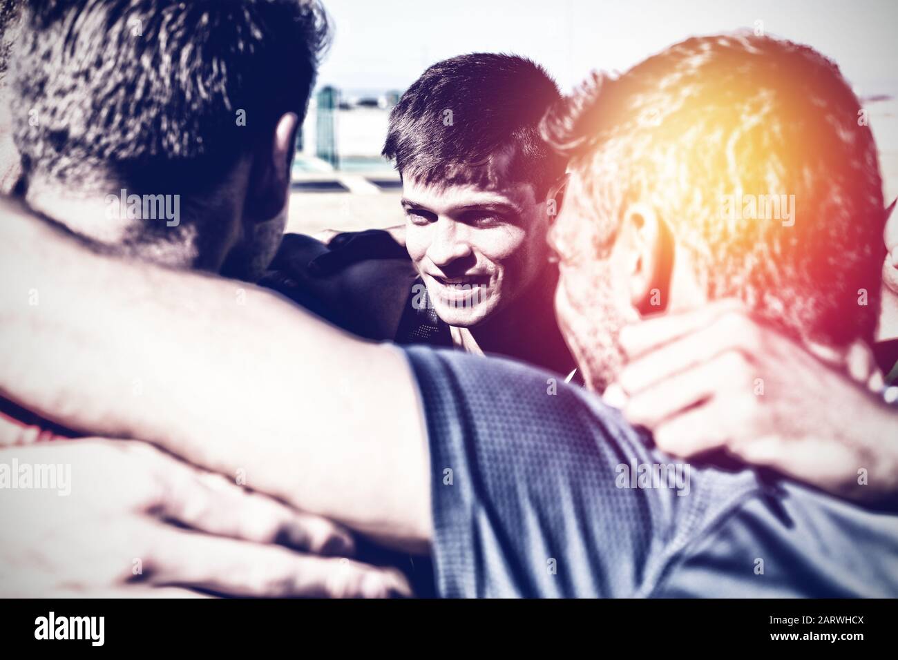 Uomini motivanti per lo sport Foto Stock