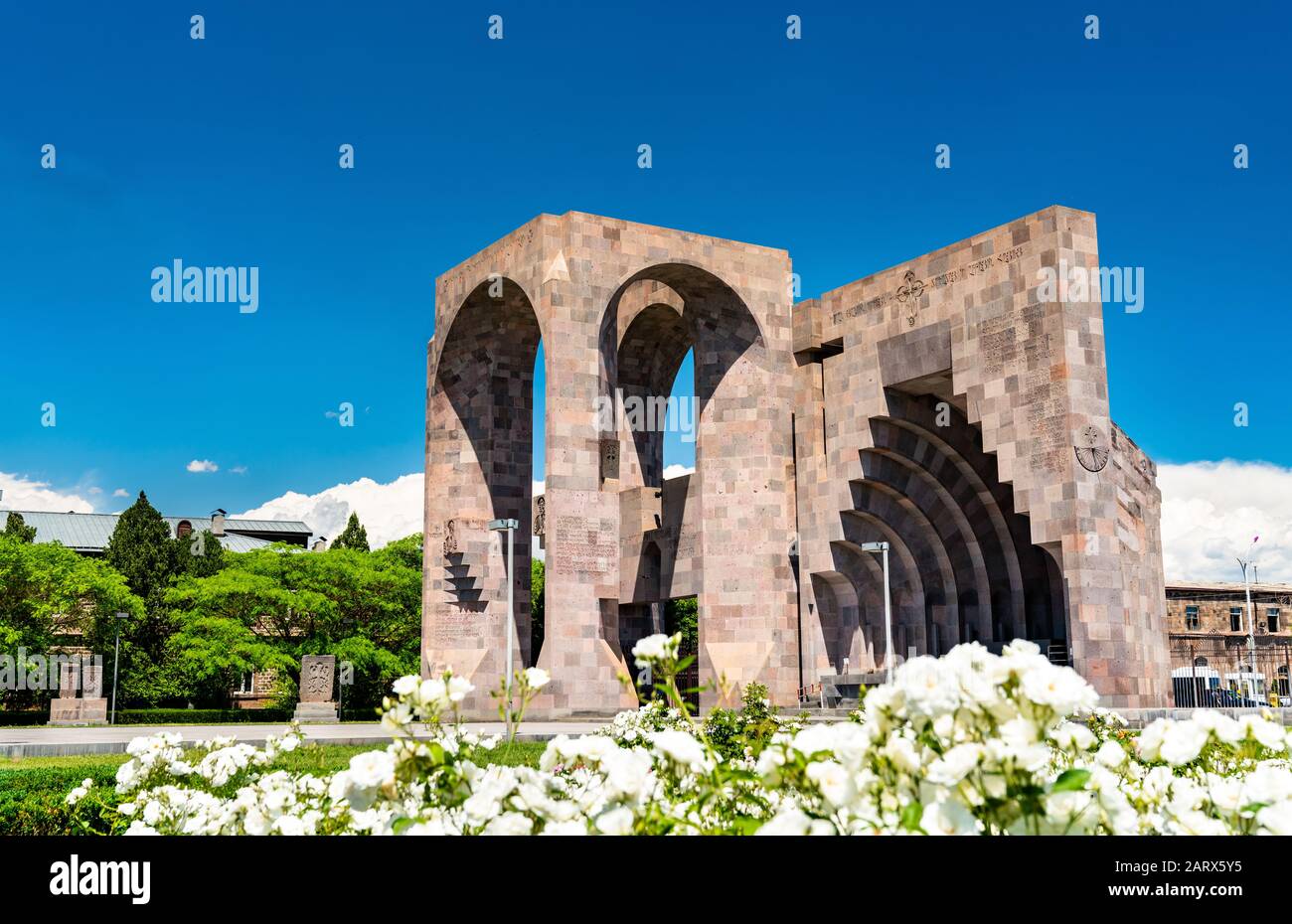 Altare all'aperto a Etchmiadzin, Armenia Foto Stock