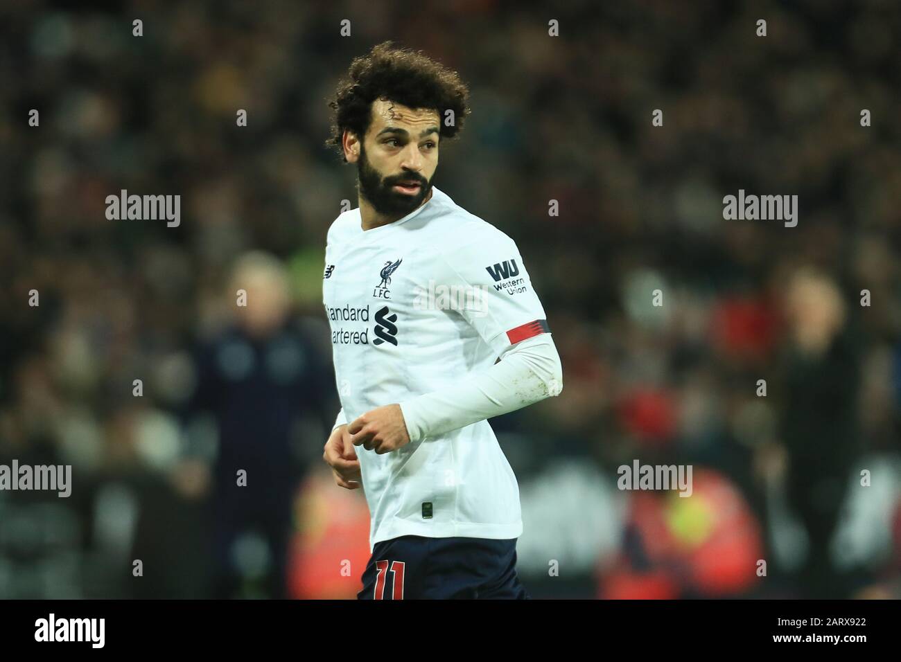 Londra, INGHILTERRA - GENNAIO 29TH Mohamed Salah di Liverpool durante la partita della Premier League tra West Ham United e Liverpool allo Stadio di Londra, Stratford Mercoledì 29th Gennaio 2020. (Credit: Leila Coker | MI News) La Fotografia può essere utilizzata solo per scopi editoriali di giornali e/o riviste, licenza richiesta per uso commerciale Credit: Mi News & Sport /Alamy Live News Foto Stock