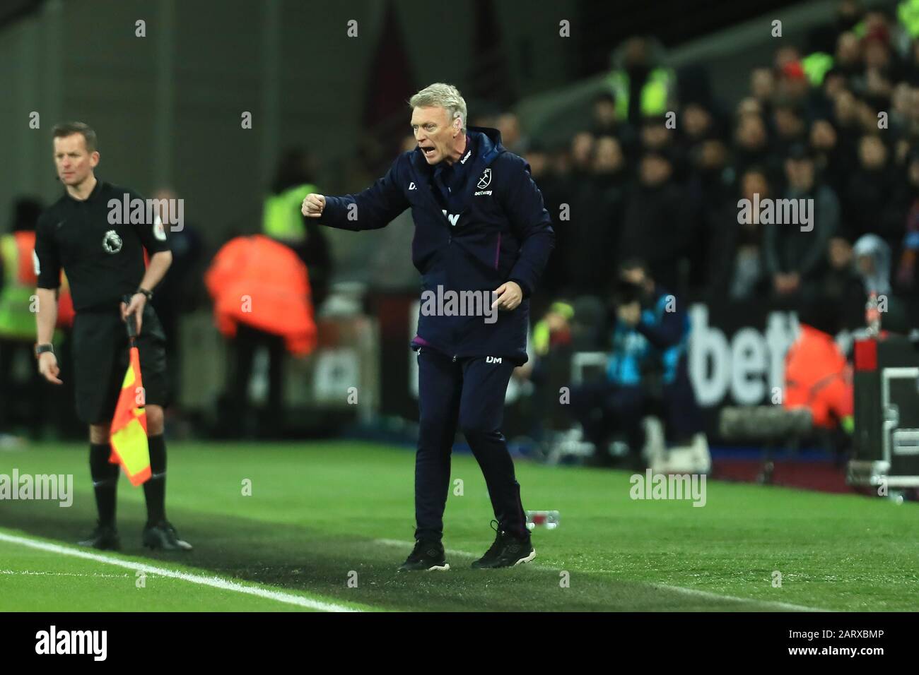 Londra, INGHILTERRA - GENNAIO 29TH il manager David Moyes del West Ham durante la partita della Premier League tra West Ham United e Liverpool allo stadio di Londra, Stratford, mercoledì 29th gennaio 2020. (Credit: Leila Coker | MI News) La Fotografia può essere utilizzata solo per scopi editoriali di giornali e/o riviste, licenza richiesta per uso commerciale Credit: Mi News & Sport /Alamy Live News Foto Stock