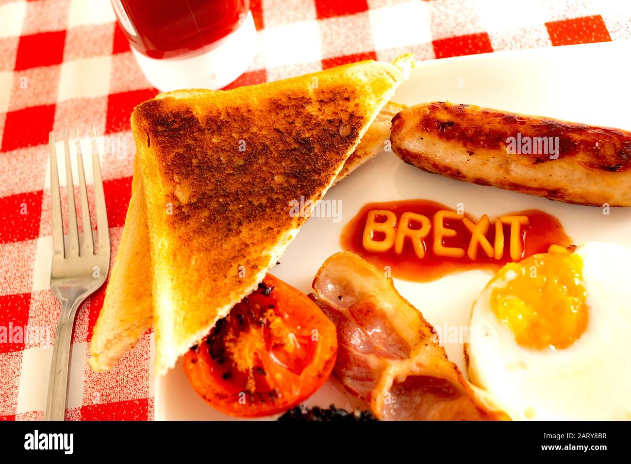 COLAZIONE Brexit - il Regno Unito lascia l’Unione europea. Foto Stock