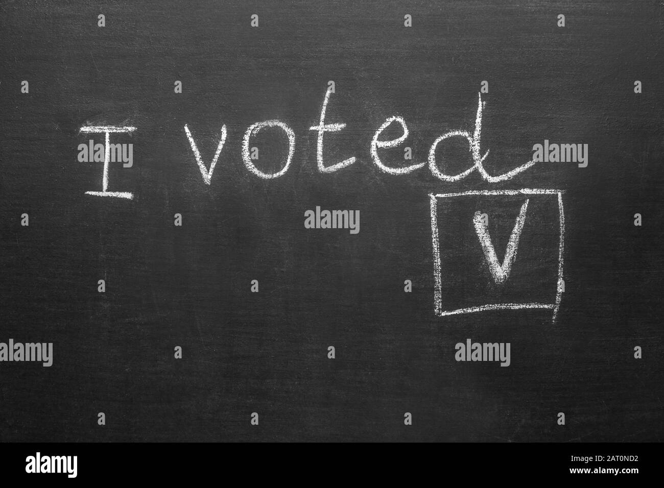 Testo CHE HO VOTATO su sfondo scuro Foto Stock