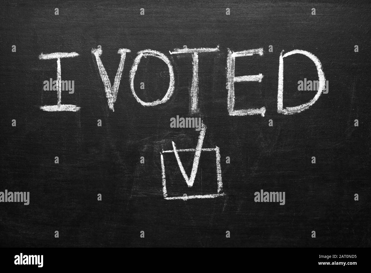 Testo CHE HO VOTATO su sfondo scuro Foto Stock