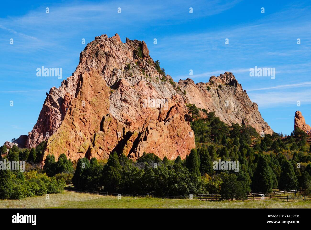 La montagna di arenaria che è la pietra angolare del Giardino Centrale nel Giardino degli dei. Foto Stock