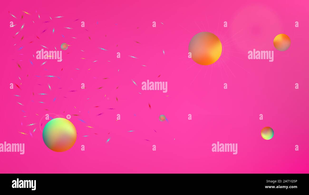 Design minimalista con disegni colorifici. Struttura di sfondo, moderna. Fantasia spazio fresco. Di colore rosso. Super pianeti sfondo a tema. Backgro colorato Illustrazione Vettoriale