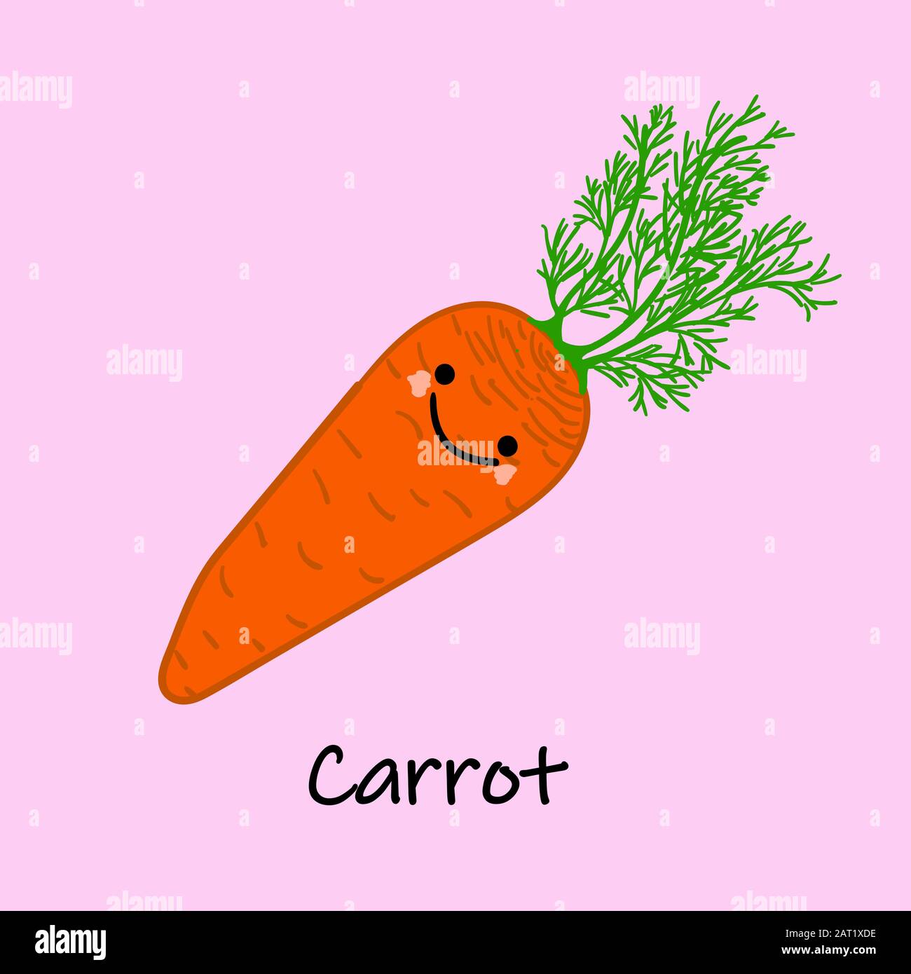 verdure carine di cartone animato con sorrisi su volti ed emozioni. Carte PER L'EDUCAZIONE DEI BAMBINI.carino carattere vegetale. Illustrazione Vettoriale